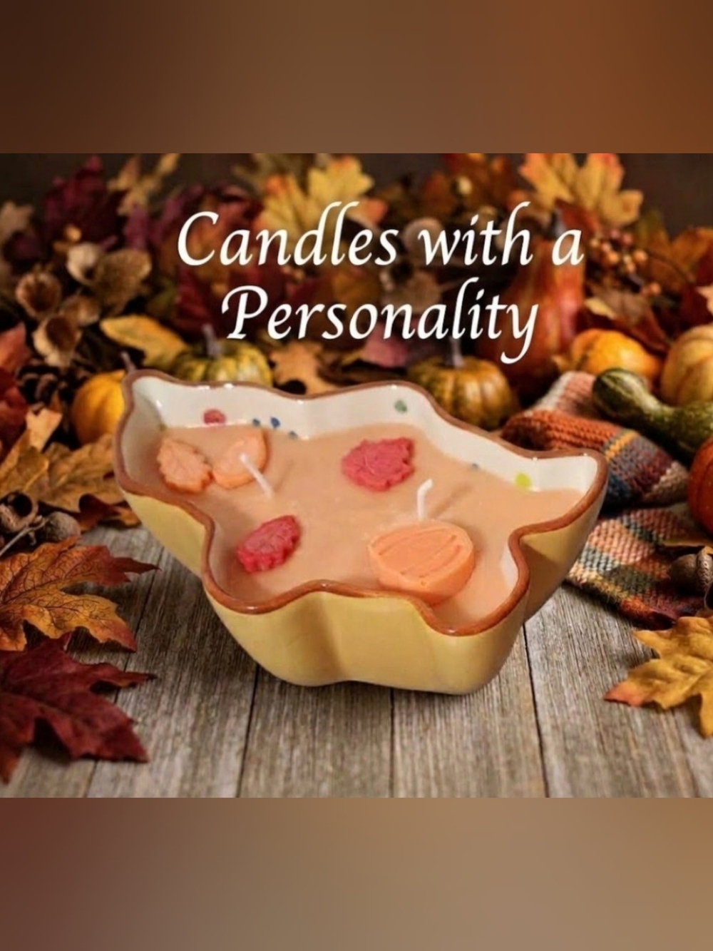 Apple Cinnamon Soy Candle in a Ceramic Fun Dish